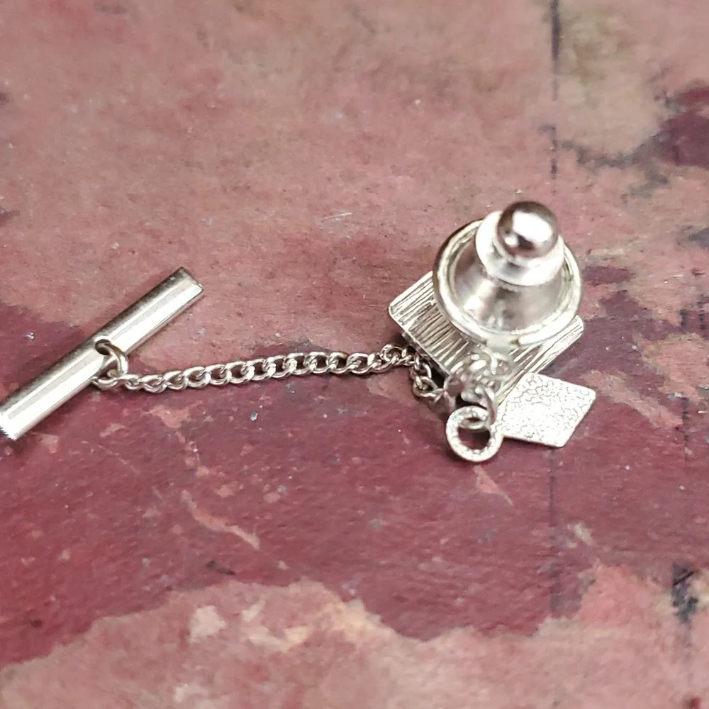 Vintage Sarah Coventry Tie Tack Pin Square Aquamarine DZ667